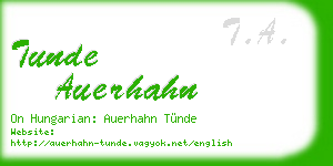 tunde auerhahn business card